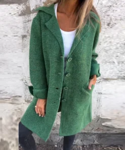 Wool Single Breasted Long Coat