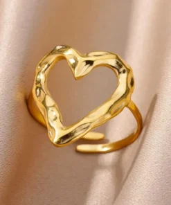 Retro Love Adjustable Stainless Steel Ring